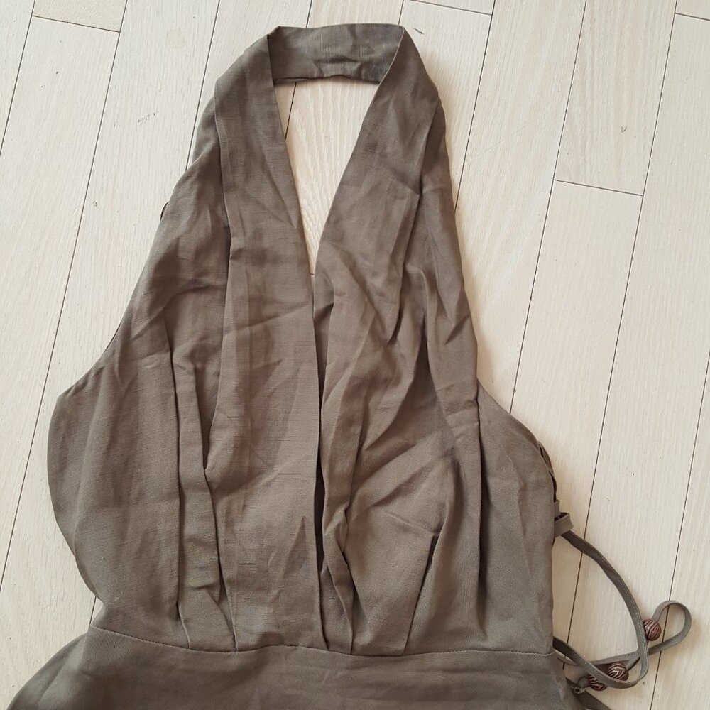 ZARA ! Linen blend halter neck midi dress ( M) - Picture 4 of 9